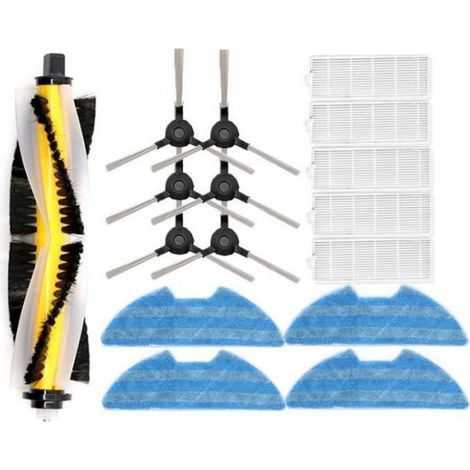 1 brosse principale + 3 paires brosse latérale + 5 hépa + 4 pièces de rechange aspirateur proscenic RP VSLAM-811GB VSLAM-911 (1/4)