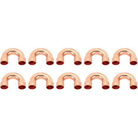 Raccords Cuivre 3/8 Pouce - Lot de 10 - Coudes 180° - Soudure HVAC Plomberie - Pour Climatisation Réfrigération - Diamètre 10mm (1/5)