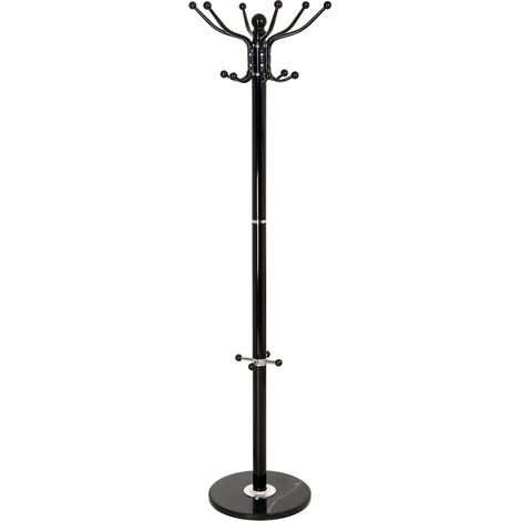 Perchero de metal con paraguero y 6 ganchos D36x173h cm