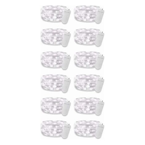 BUNTHAUS Guirlande lumineuse à boutons 0.03W, lumière blanche froide, 20 LED, 3V, Flexible, étanche IP65, pour chambre à coucher, fête de mariage, 12 pièces (1/5)