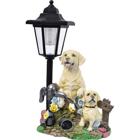 Statue de Chien en Résine Solar LD019 pour Décorations Jardins et Terrasses