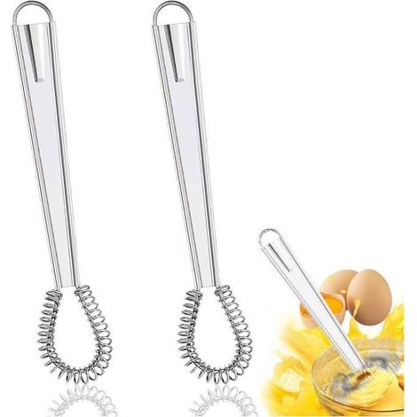 Fouet Cuisine - Acier Inoxydable - Mini Fouet à Spirale - 20,5 x 3,5 cm - Compatible Lave-Vaisselle (1/4)
