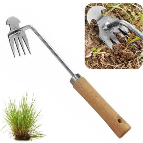 Outil de Désherbage Manuel, Outil pour Desherber, Arracheuse de Mauvaises Herbes, Désherbeur à Dents Pointues à Tête Ronde pour Éliminer Les Mauvaises Herbes et Les Pissenlits (1/5)