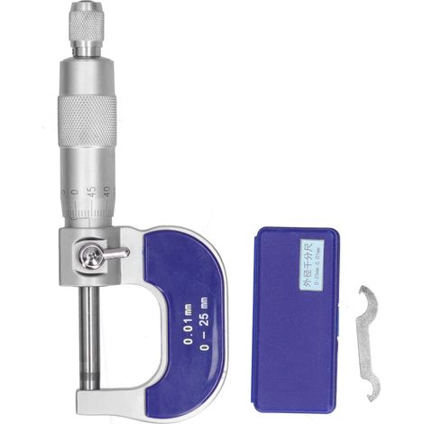 Micromètre à vernier extérieur en acier inoxydable avec verrouillage à spirale 0‑25mm (1/5)