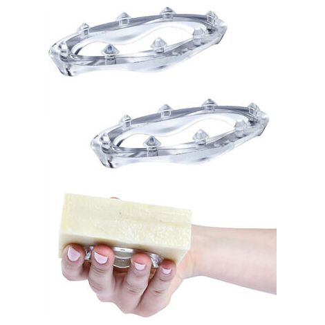 BUNTHAUS SoapStandle Bar-Seifengriff, 2er-Pack, hergestellt in den USA, trocknet Geschirr/Ständer in Bad/Küche nicht aus, Anti-Drop-Griff für Bad und Dusche, Verwendung mit Shampoo Bar-Seifenspülung,  (1/5)