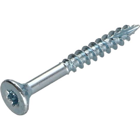 Vis bois TEKOR Tête fraisée Cranté 4X35 Filetée sur 21 TORX T20 Acier zingué Pointe antifendage type 17