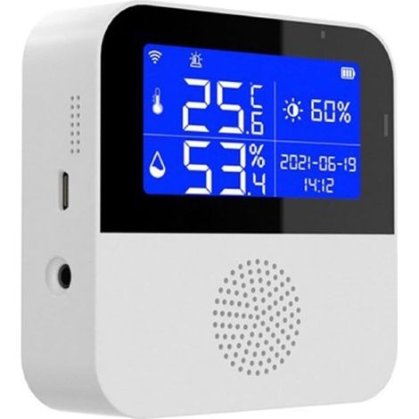 Capteur de temp��rature et d'humidit�� WiFi avec sonde externe 2 en 1 - Capteur de temp��rature et d'humidit�� - ��cran LCD aliment�� par USB - Pour moniteur intelligent Tuya - Contr��le par (1/4)