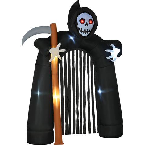 Arche gonflable géante Faucheuse avec éclairage LED, décoration de jardin pour Halloween, 2,85 m (1/5)
