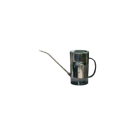 Regadera universal de 1 litro con boquilla larga y pala de jardín, apta para plantas de interior y exterior, flores y para uso en la oficina (gris) - Crezuo