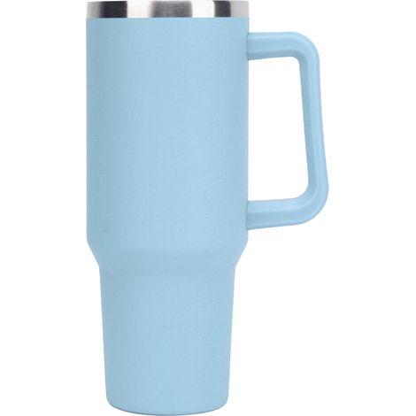 Mug isotherme en acier inoxydable de 1,2 litre (40 oz) avec poignée et paille, garde les boissons froides, type de bouteille d'eau chaude 2. (1/5)