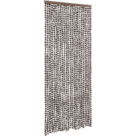 Rideau anti-mouches marron et blanc 100x200 cm chenille CFW65144 (1/5)