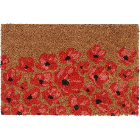 Tapis de porte naturel 40 x 60 cm résistant à l'extérieur et antidérapant design touffeté en fibre de coco naturel (1/5)