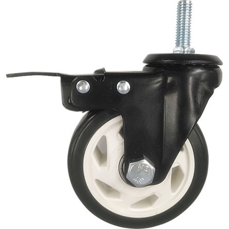 Rueda giratoria de pvc con freno 100 mm