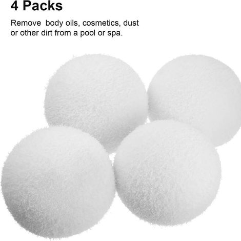 4 balles flottantes filtrantes 3 pouces – Lavables – Pour piscine et bassin (1/4)