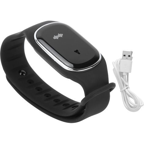 Bracelet anti-moustique ultrasonique pour enfants et adultes, noir, répulsif extérieur sans produits chimiques (1/5)