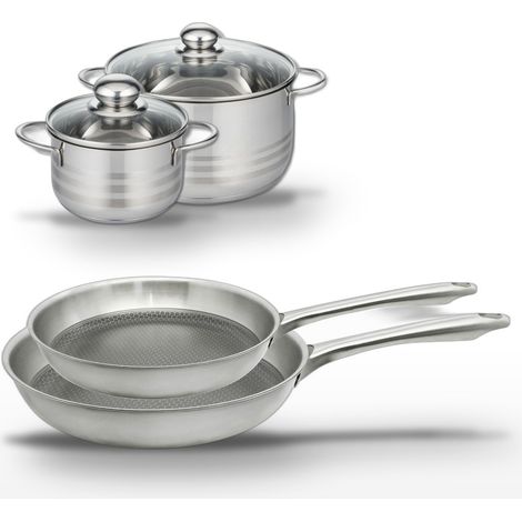 Lot de 2 Poêles 24/28cm et 2 Faitouts 16/20cm Elo Relief Passion (1/5)