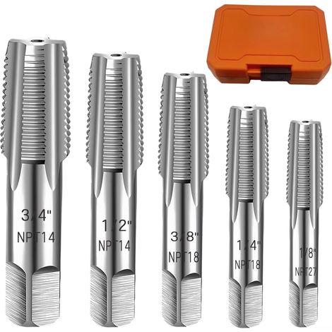 Taraud tube 5 pièces NPT type A goujure droite, pour atelier (1/5)