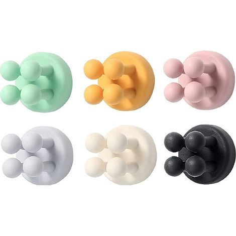 8 Pieces Silicone Wall Mounted Toothbrush Holder, Razor Holder Hooks, Self Adhesive Hooks, Silicone Adhesive Hooks, Razor Holder Adhesive Hook for Bathroom Kitchen Bedroom