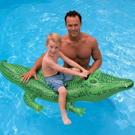 TRADE SHOP - Coccodrillo Cavalcabile Gioco Gonfiabile Per Bambini 168 X 86 Cm Mare Piscina - (1/4)
