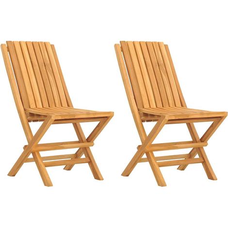 vidaXL Sedie da Giardino Pieghevoli 2pz 47x47x89cm Legno Massello Teak