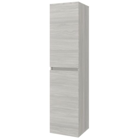 Hängender Badezimmerschrank 120 cm  aus grauem Eichenholz mit Waschbecken und Spiegel – Empoli - Colonna doppio specchio e LED