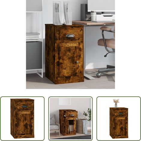 vidaXL Schubladenbeistellschrank - Beistellschrank mit Schublade Räuchereiche 40x50x75 cm (1/5)