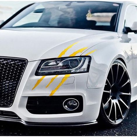 Kit adesivi rifrangenti alta visibilità "artiglio" per fanali auto Colore - Giallo (1/5)