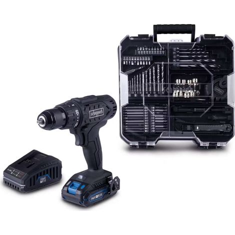 Kit trapano avvitatore 20v ixes C-BSB74/1BE-X scheppach black