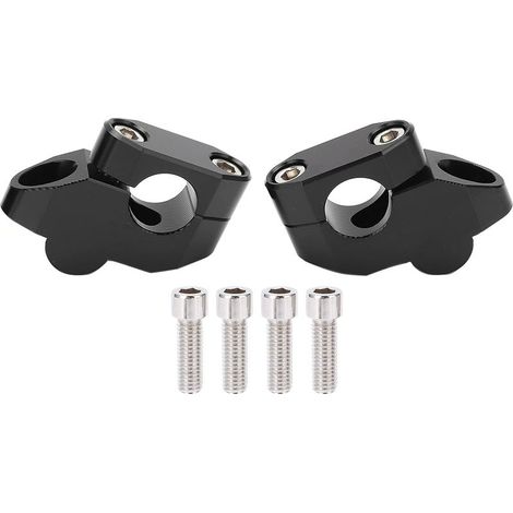 Rehaussement du Guidon de Moto Moto en Alliage D'aluminium CNC 7/8in Rehausseurs de Guidon Accessoire de Modification(Le Noir) (1/4)