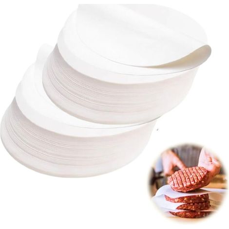 Carta da forno per pressa per hamburger – rotonda, 11 cm, confezione da 1000 fogli, resistente e antiaderente