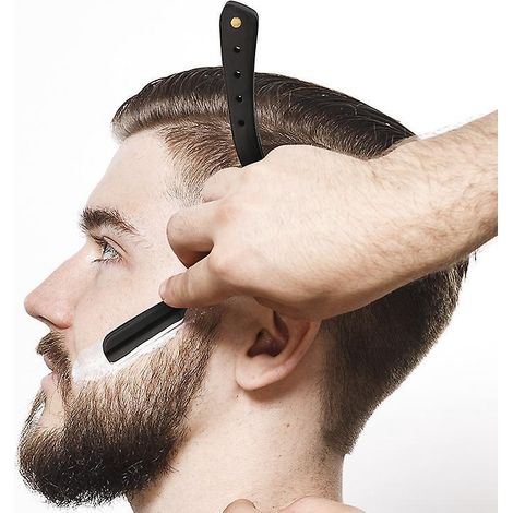 1 Rasoir Barbe Par Barber Shop Coupe Choux Lame Interchangeable - Rasoir Homme Manuel - Wood Edition Sans Lame Noir (1/5)