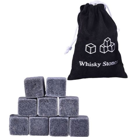 Pierres à whisky en pierre naturelle - Blocs de glace - Lot de 9 - Coffret cadeau - Refroidisseur de verre (1/5)