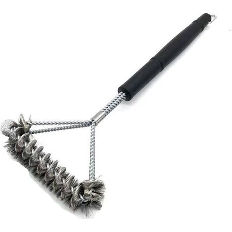 Brosse combinée pour barbecue (fil et spirale) - Brosse de nettoyage sûre et efficace pour barbecues à gaz, en porcelaine et au charbon de bois - Accessoires pour barbecue (1/3)