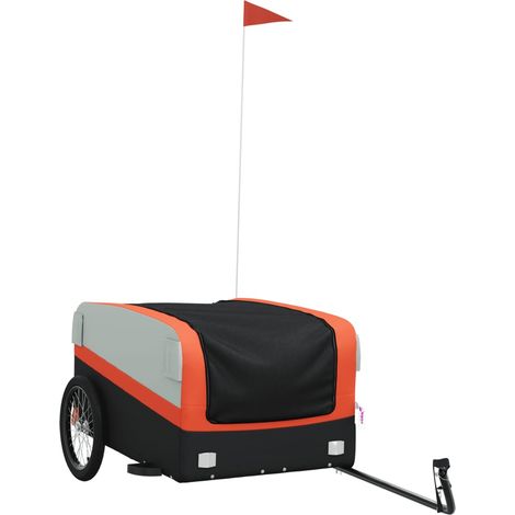 Remorque de vélo noir et orange 45 kg fer (1/5)