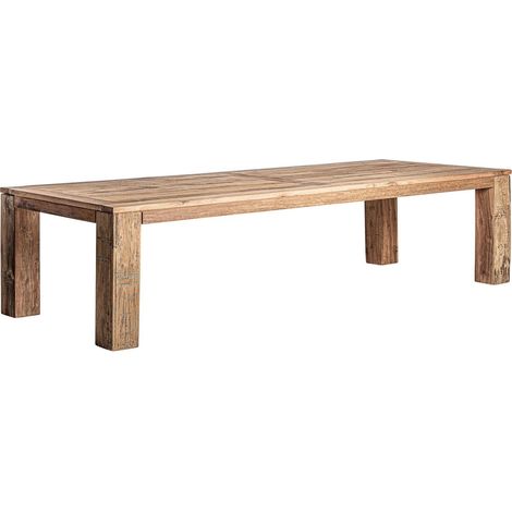 Table de Repas Nordique en Bois Authentique - Bois brun rustique authentique (1/5)