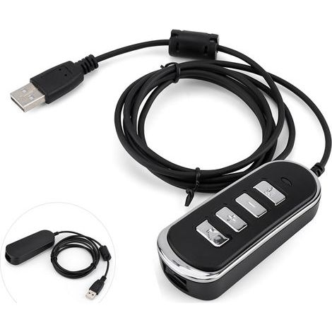 Câble de conversion RJ9 vers USB pour casque audio avec boîtier de contrôle (1/5)