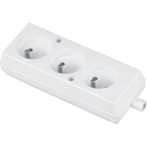 Tragbare Dreifachsteckdose 16A 2P+Z 250V weiß GN-370