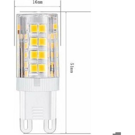 Ampoule LED G9 blanc chaud - - 5W - 3000K - 420 lumens - Lot de 10 - Non dimmable - 15x50 mm - Économie d'énergie (1/4)