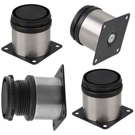 BUNTHAUS 4 Pièces Pieds de Meubles Réglables, Pied de Table Reglable Hauteur Métal, Pieds Meuble Cuisine, Pieds de Meubles Armoires éTagèRes Table Acier Inoxydable,(no avec Vis) - 50×50 mm (1/5)