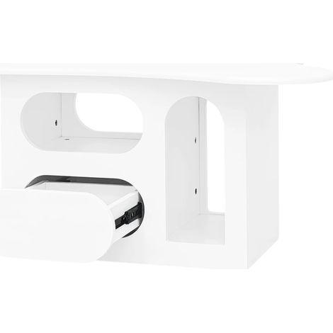 Table Basse, Design Moderne, Rangement Fonctionnel, Blanc (1/2)