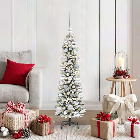 Künstlicher Weihnachtsbaum mit 150 LEDs mit Ständer Weiß 120 cm