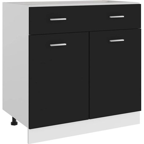 Maison Exclusive - Armoire à tiroirs "Lyon" Noir 80 x 46 x 81,5 cm Bois d'ingénierie (1/5)