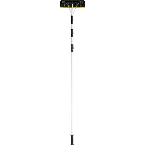 Rastrello da neve telescopico da 2 a 6,3 m per una pulizia efficiente di tetti e giardini alluminio argento e nero 200013374