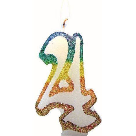Ziffernkerze 4 Regenbogen 8cm - Eurobougie