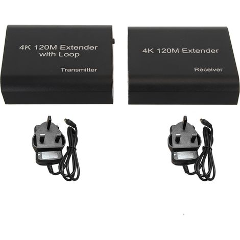 Extendeur KVM HDMI 4K 30Hz monocanal réseau 120m 100-240V prise UK (1/5)