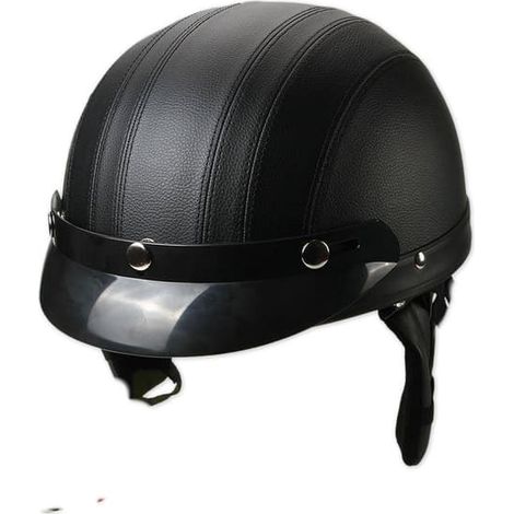 Casque en cuir, moto, demi-casque Harley rétro américain E