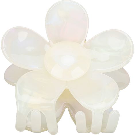 Barrette Florale en Acétate - Serre-tête Décoratif pour Cheveux - Femme et Fille - Blanc Crème (1/5)