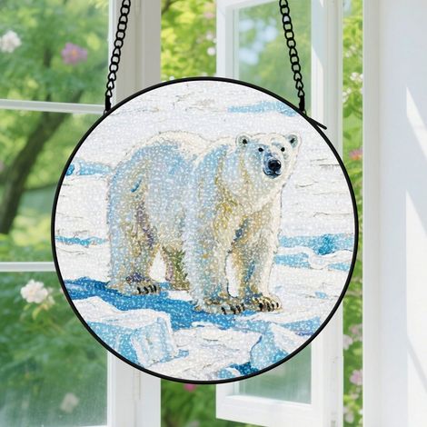 Suspension en vitrail, attrape-soleil unique élégant, décoration maison fenêtre, cadeau Fête des Mères, Anniversaire pour femme, homme 12,5 cm (1/5)