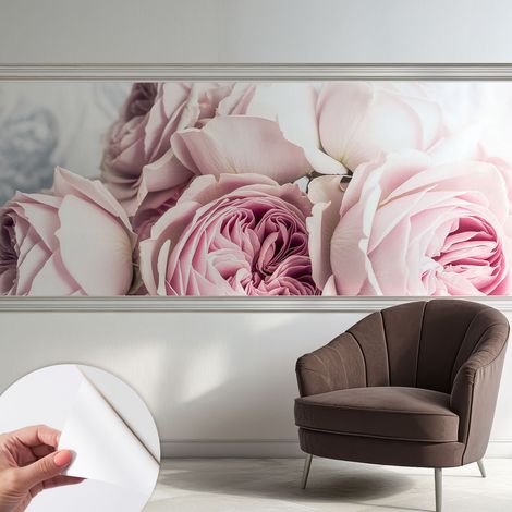 Carta da parati autoadesiva - fotomurale - decorazione parete - murale - adesivo da muro - Rose rosa 250x104 cm (1/5)