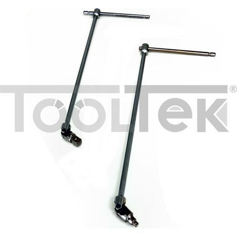 SET 2pz CHIAVI A T SNODATA LUNGA PER BUSSOLE ATTACCO QUADRO 1/2" e 1/4" (1/4)